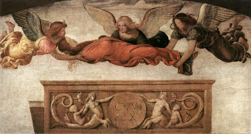 LUINI, Bernardino St Catherine Carried to her Tomb by Angels asg Norge oil painting art